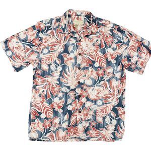 The Territory Ahead Hawaiian Shirt Mens Small Art-to-Wear Tropical Camp Red Blue